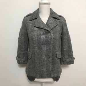 Gryphon New York Shrunken Peacoat in Silver Plaid
